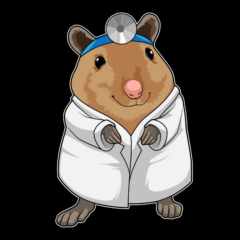 Ratte als Arzt mit Arztkittel