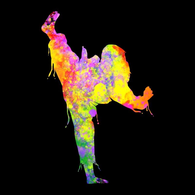 Tae Kwon Do Karaté Silhouette Colorée pour Filles