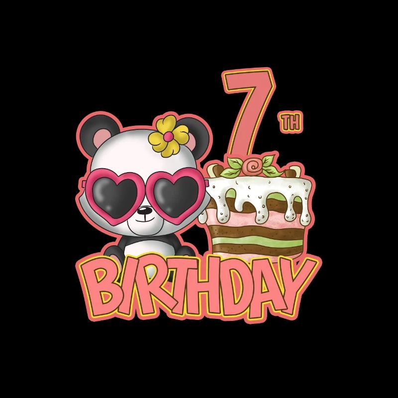 7. Geburtstag Mädchen Kuchen Panda
