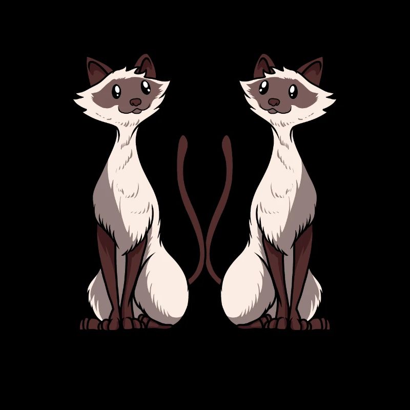 Siamese Cat Artwork two Siamese cat Love