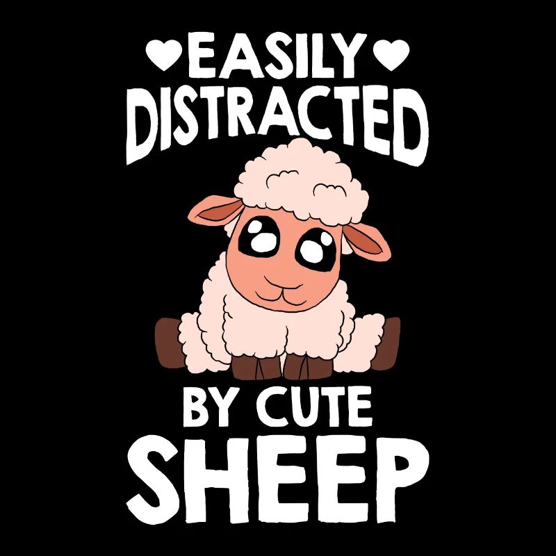 Drôle de mouton distrait par de mignons moutons