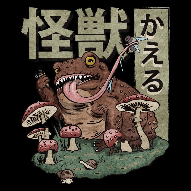 Cottagecore Esthétique Kaiju Grenouille Champignons Geschen