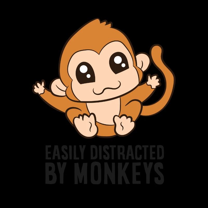 Monkey Lover Gift Easily Distracted By Monkeys