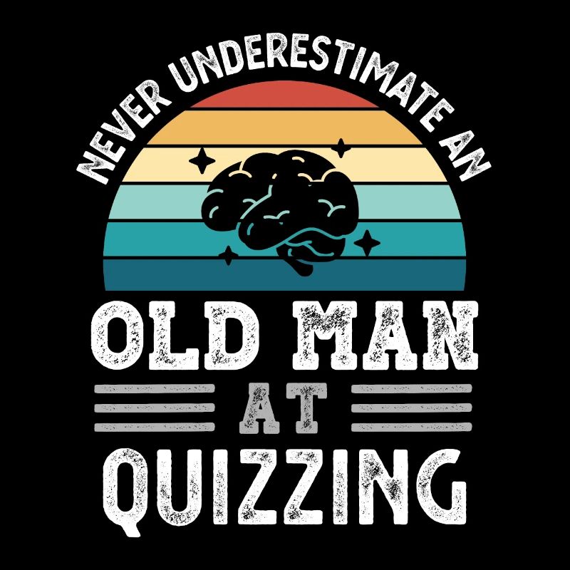 Alter Mann beim Quizzing Vatertag lustiges Geschenk