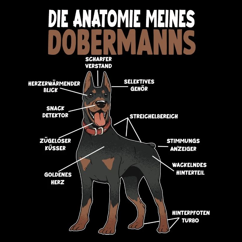 Dobermann Anatomie lustiges Hundehalter Gassi