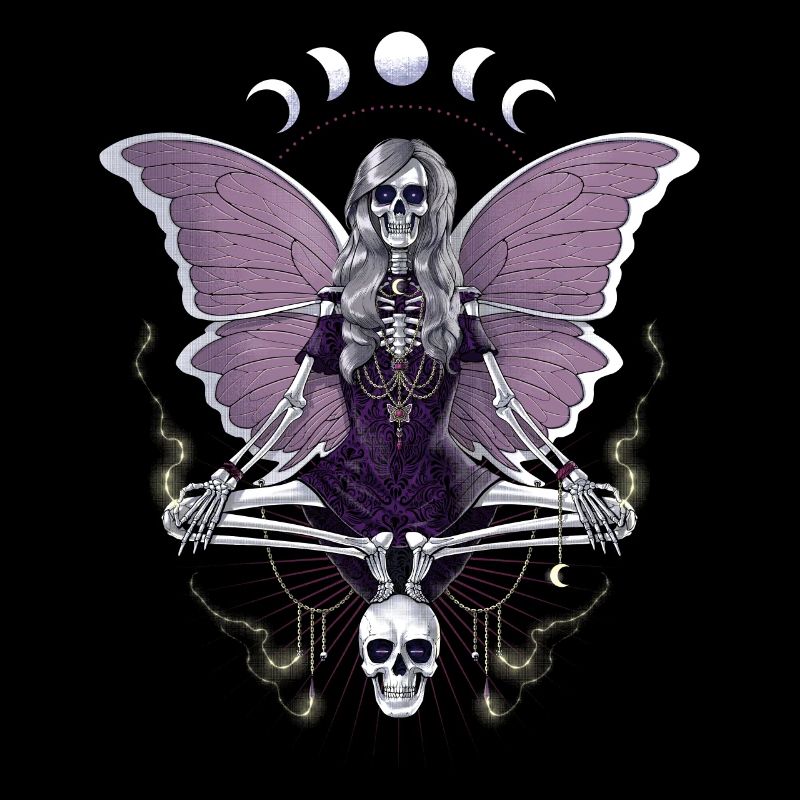 Squelette goth avec des ailes de papillon