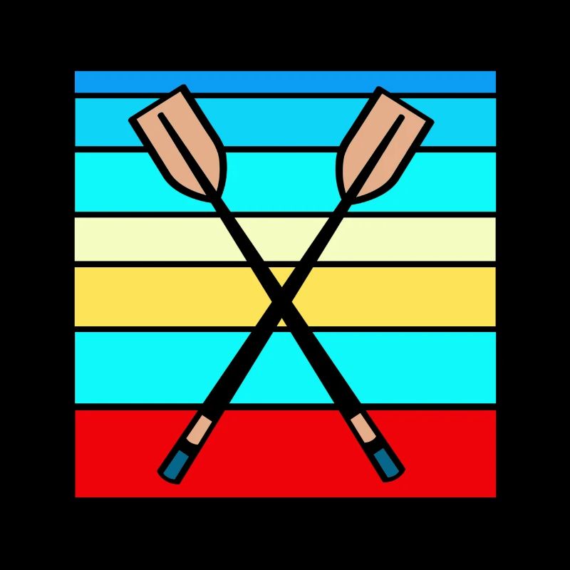 Retro Rowing Paddle Designs T-Shirt Present Gift