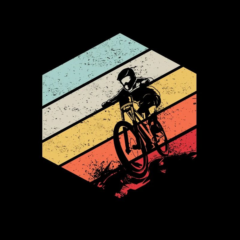 Downhill MTB Nature Mountains Retro Wave Vintage