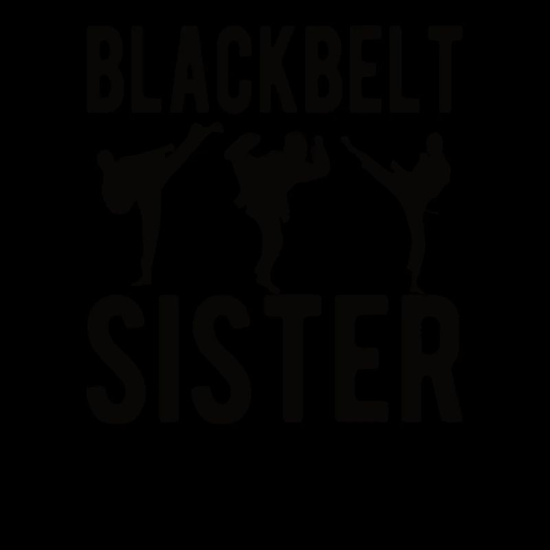 Stolze Karate Schwester Schwarzer Gürtel Schwester