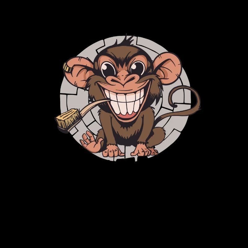 Monkey with toothbrush dentist funny saying