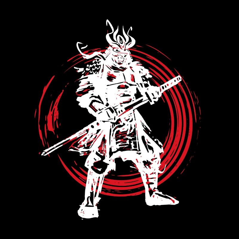 Samurai Japanischer Krieger Blutmond Design