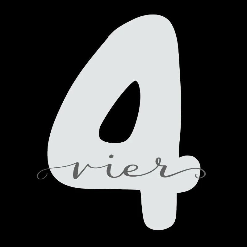 Vier Zahl mit Lettering 4. Geburtstag