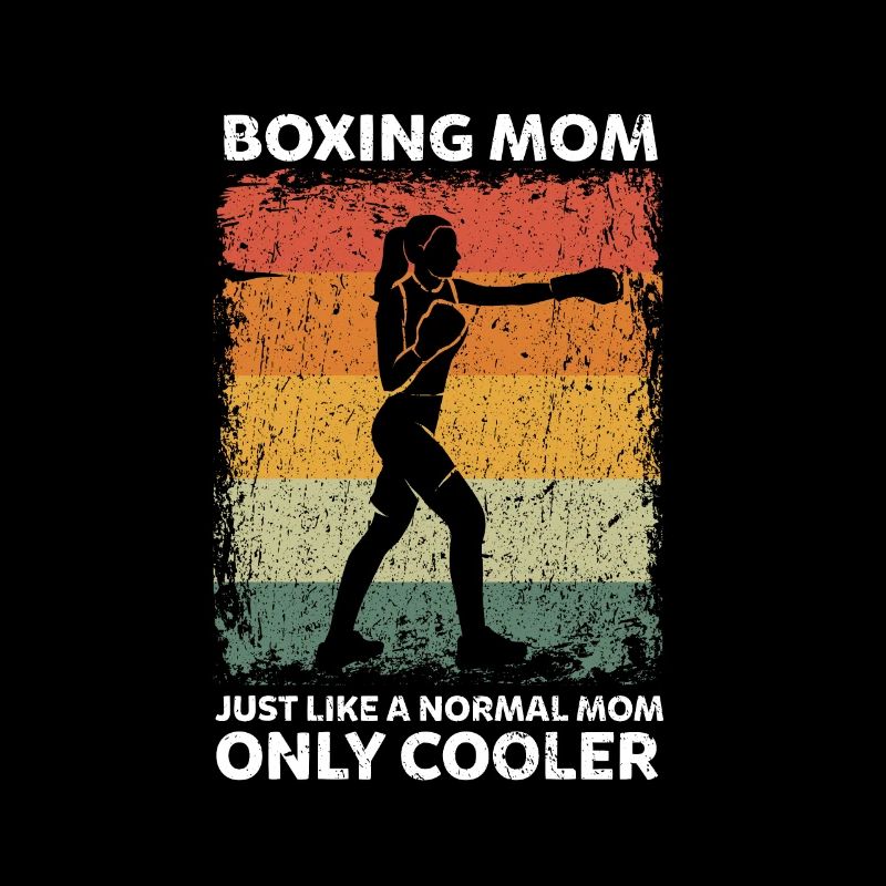 Maman boxe vintage comme une maman normale seulement plus cool