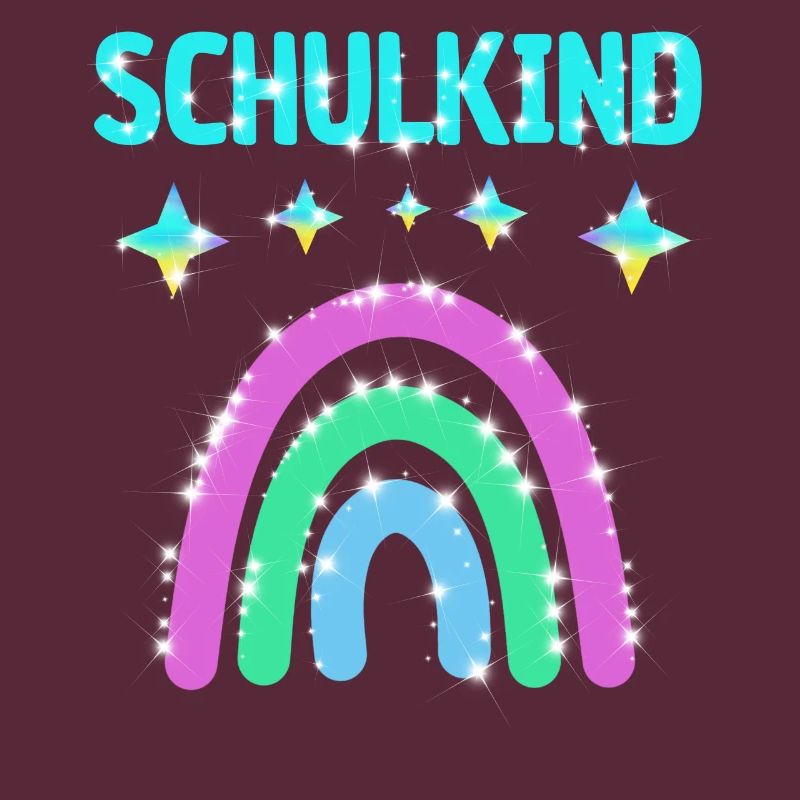 Schulkind Glitzer Regenbogen Einschulung
