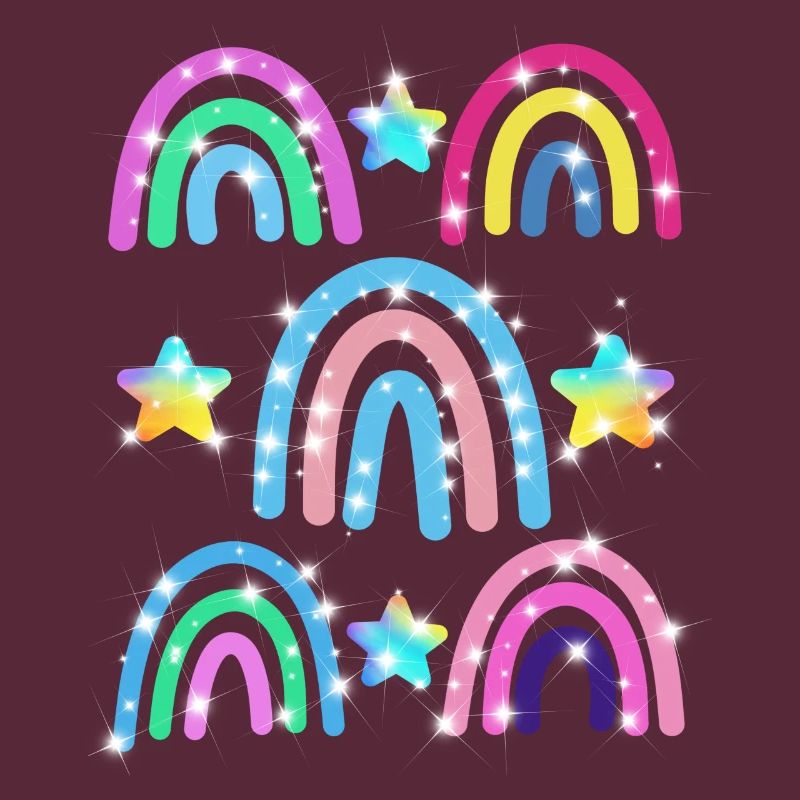Glitter Rainbow Star Pattern
