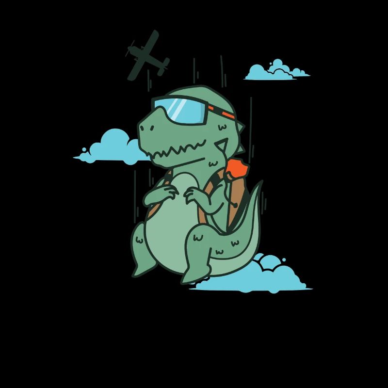 Dino parachute jumping dinosaurs