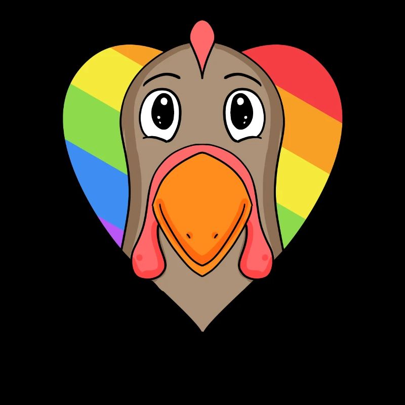LGBT Tier Huhn Regenbogen Herz