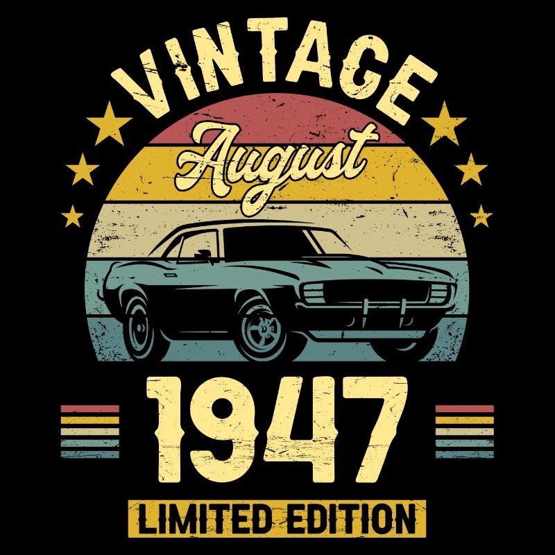 Vintage August 1947 75 years anniversary