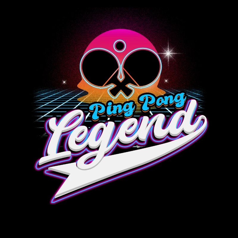 Cool Retro Crossing Rackets Ping Pong Legend
