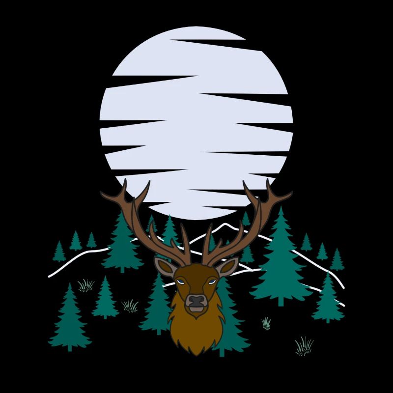 Bois de lune de cerf avec bois de cerf