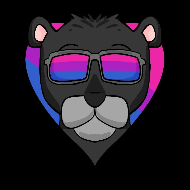 Bisexual Heart Black Panther Gift