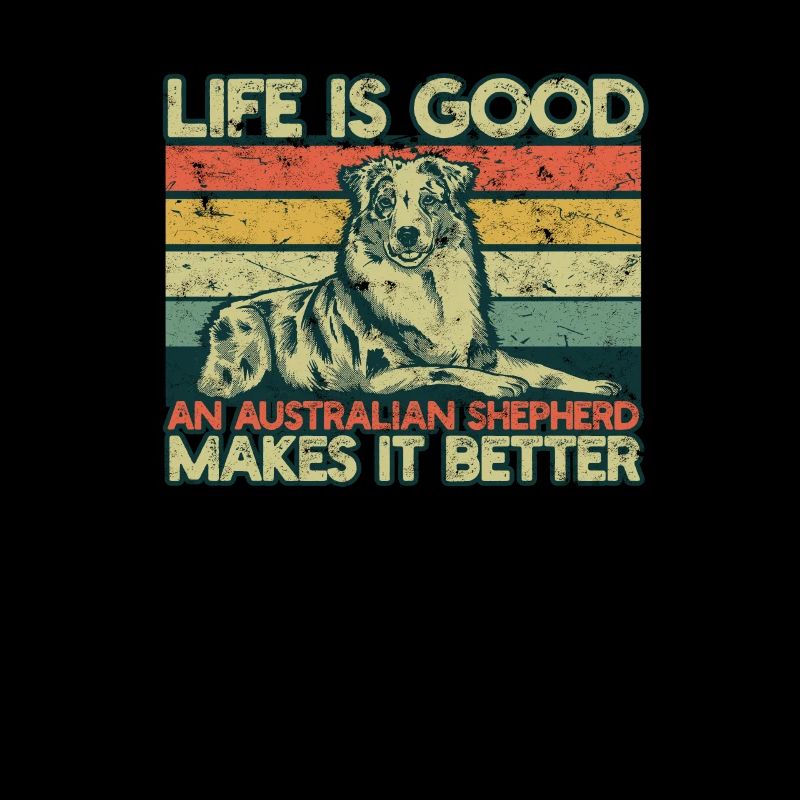 Das Leben ist gut, ein australischer Schäferhund schafft es