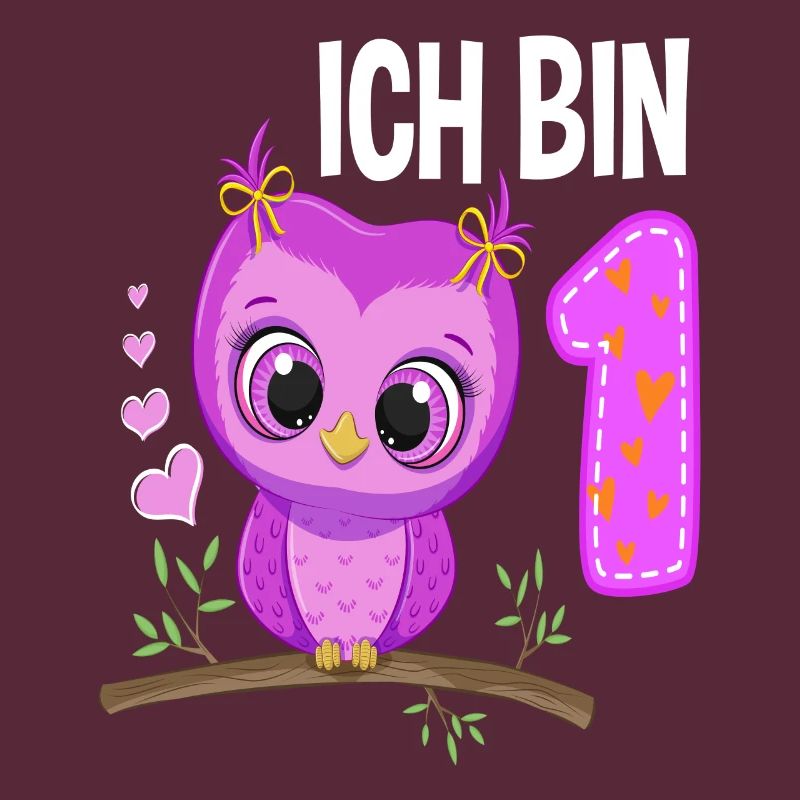 Ich Bin 1 Eule 1. Geburtstag Eulen Mädchen