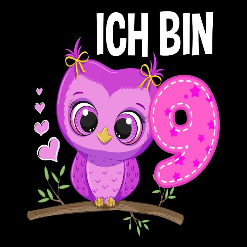 Ich Bin 9 Eule 9. Geburtstag Eulen Mädchen