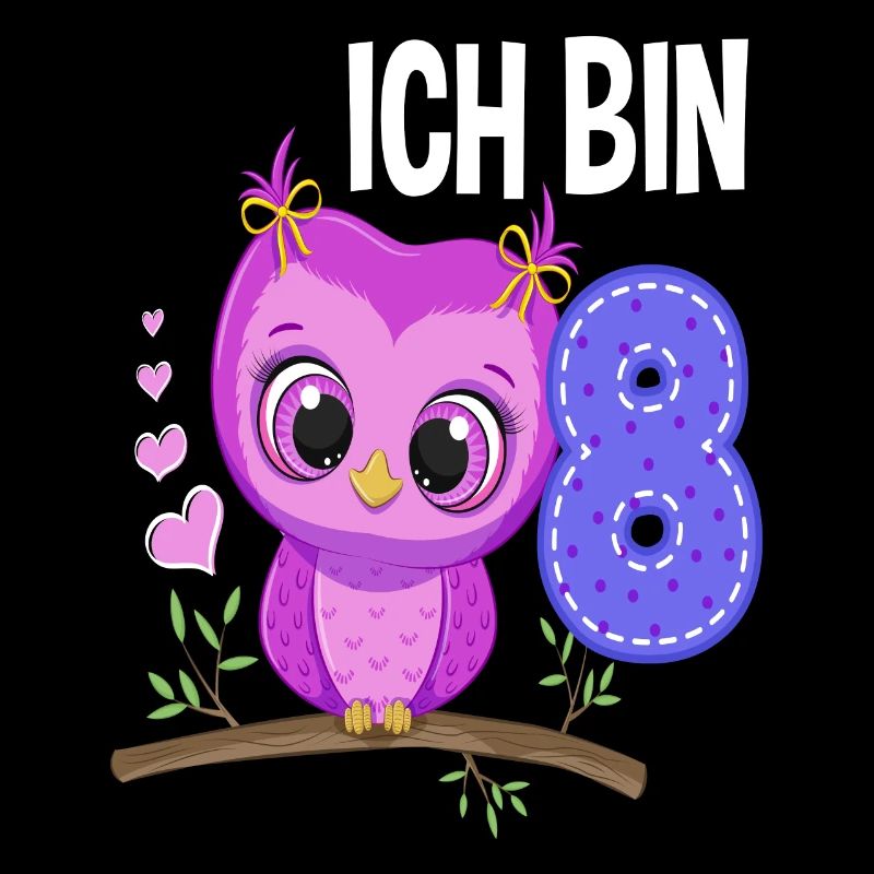 Ich Bin 8 Eule 8. Geburtstag Eulen Mädchen