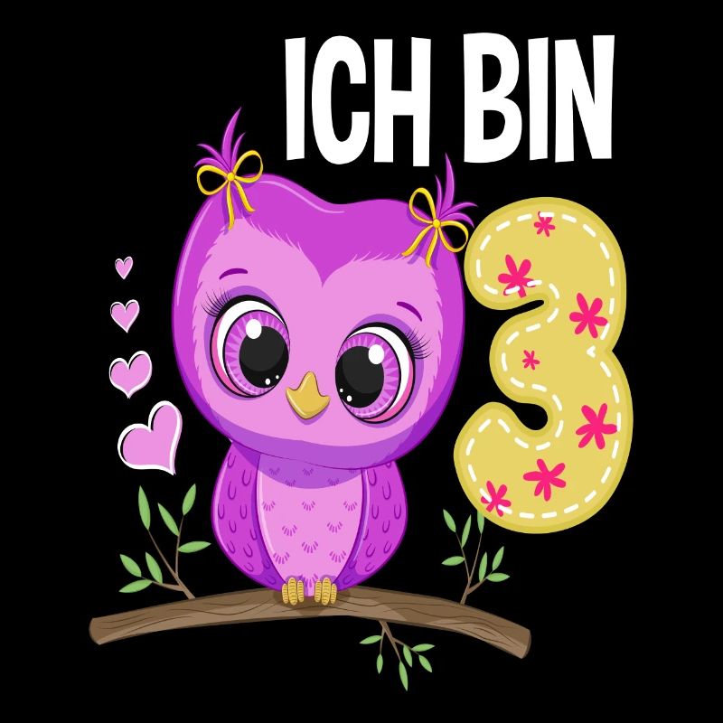 Ich Bin 3 Eule 3. Geburtstag Eulen Mädchen