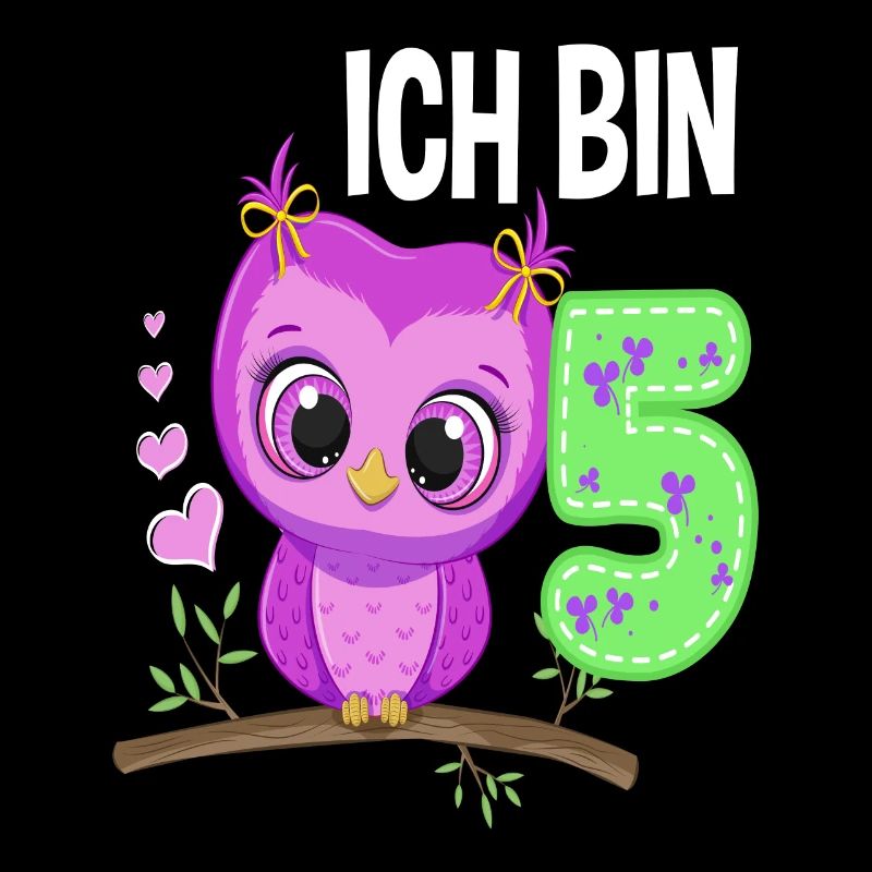 Ich Bin 5 Eule 5. Geburtstag Eulen Mädchen