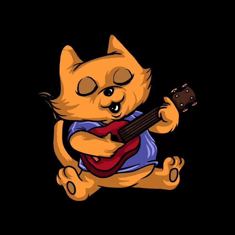 Katze Tshirt Kinder Ukulele Gitarre