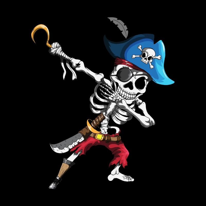 Dabbing Pirate Skeleton Eye patch Pirate Ship