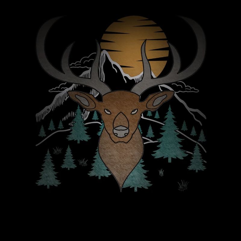 Bois de lune de cerf avec bois de cerf