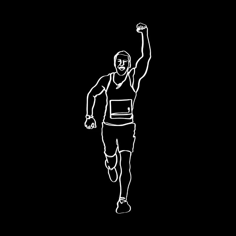Marathonläufer - One Line Art Marathon