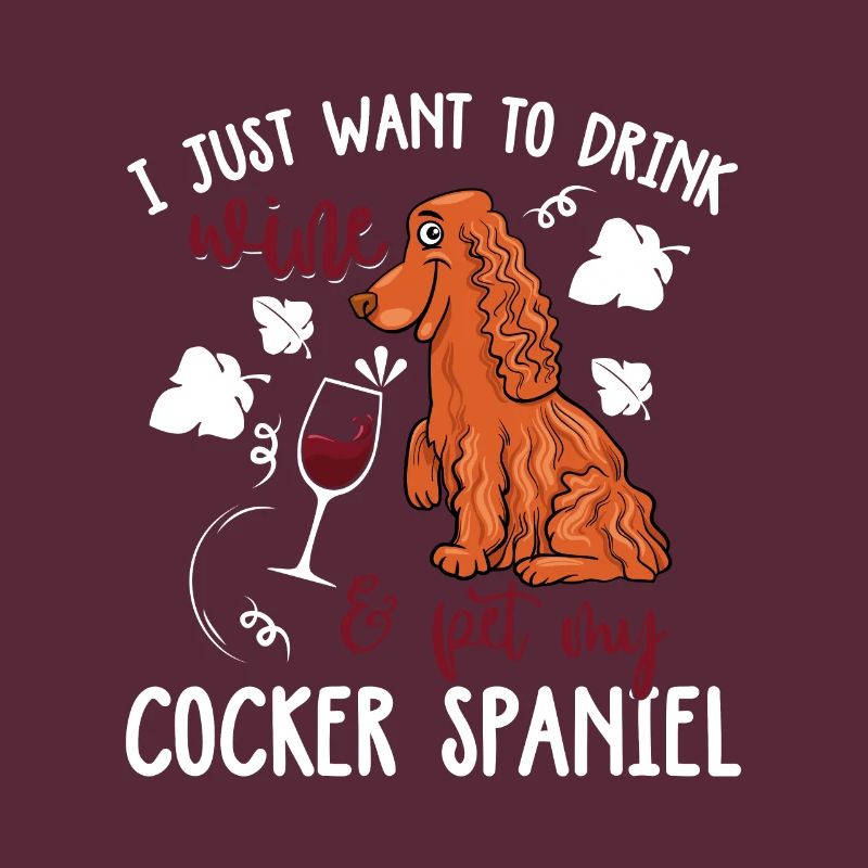 Wine Drink and Pet Cocker Spaniel