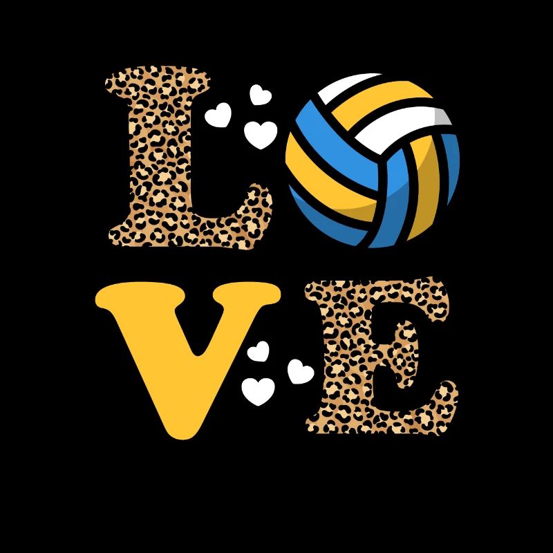 Femmes Mignonnes Amour Volleyball Léopard Imprimé