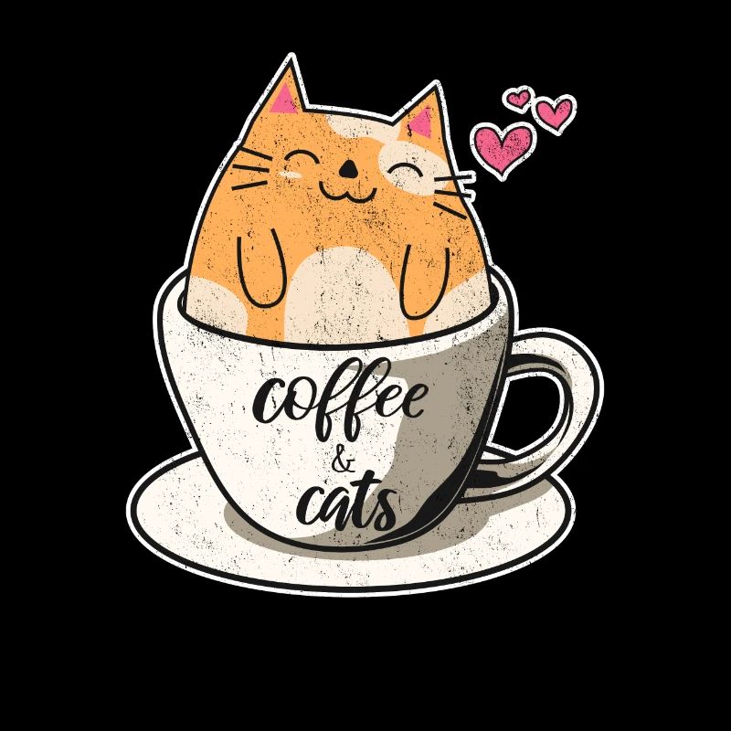 Café & Chats Drôles De Chats Amoureux Mignon Chat Café Lov