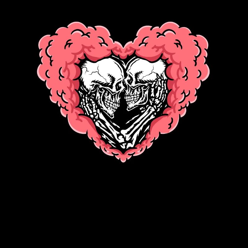 True Love Last Gothic Bones Skeleton Roses Death