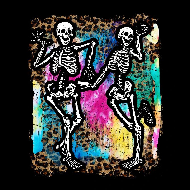 Halloween Squelettes Dancing Tie Dye