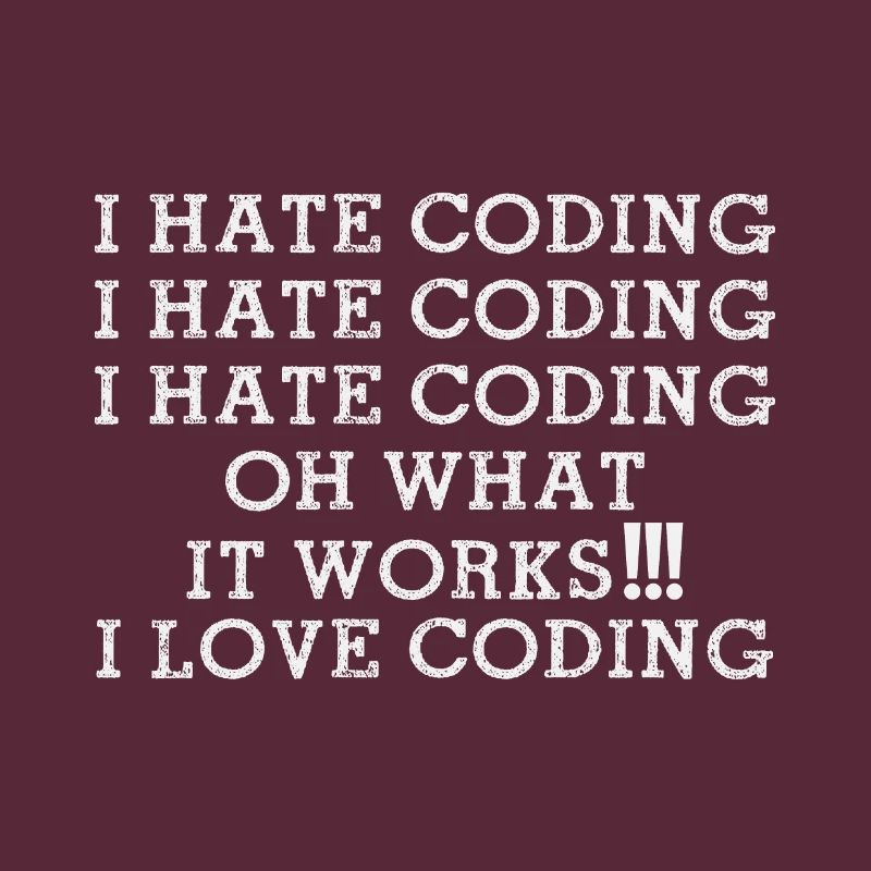I hate Coding oh what it works I Love Coding Funny