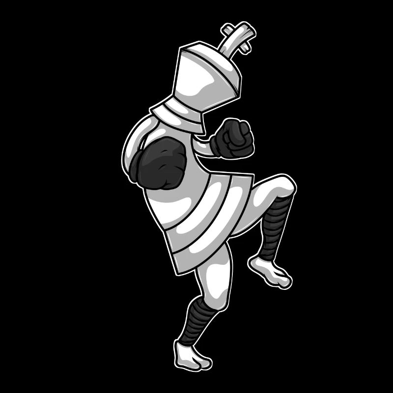 Arts Martiaux Kickboxer Pièce d’échecs Kickboxing