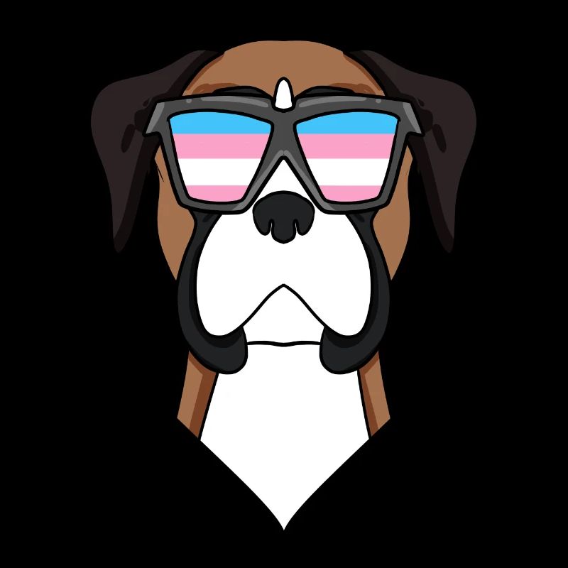 Transgender Deutscher Boxer Hund - Hund mit Brille