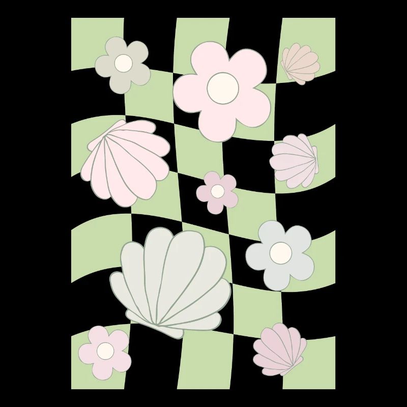 Danish Pastel Aesthetic Flower Shell Abstrak