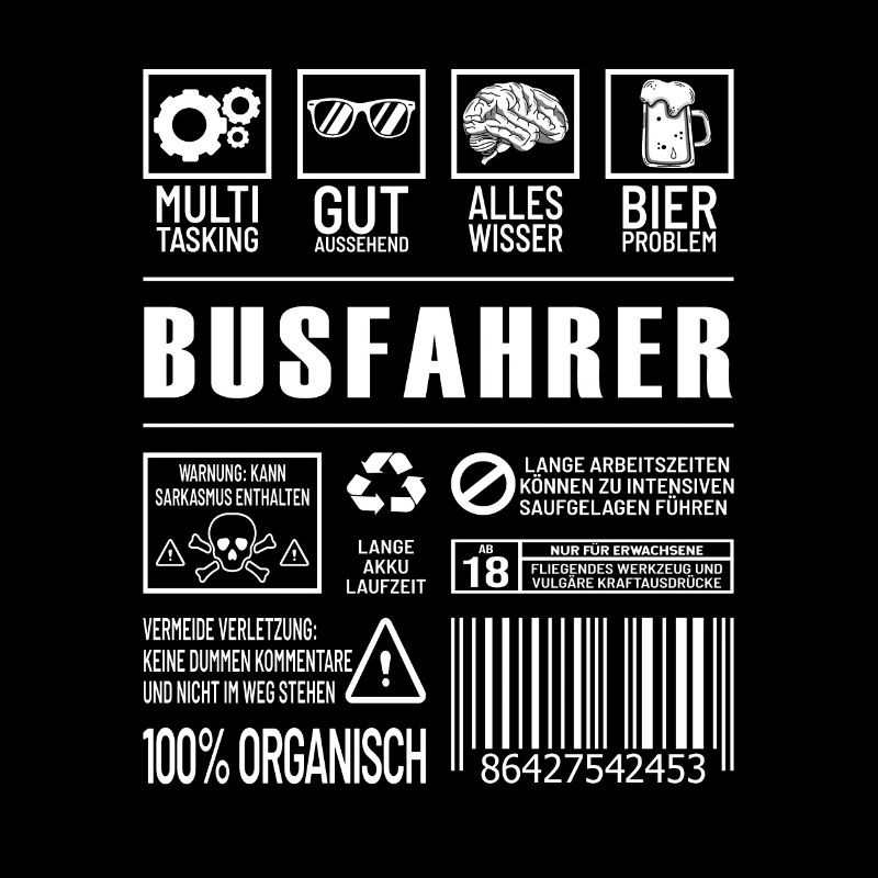 Busfahrer Lustiger Beruf Spruch Reisebus