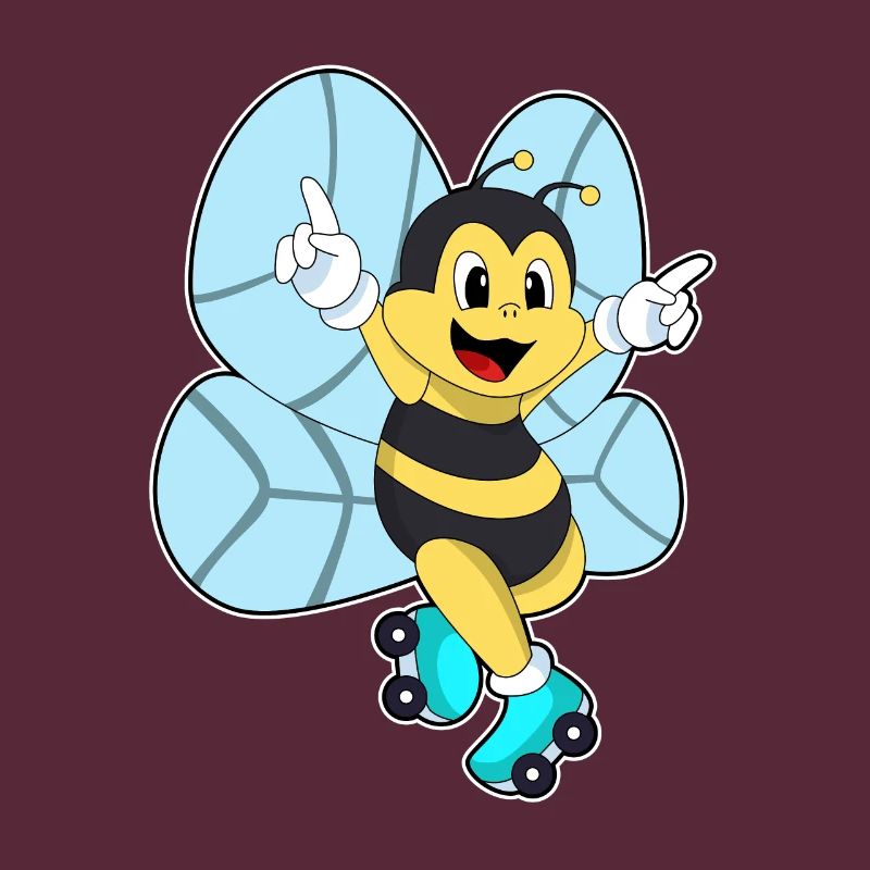 Bee with roller skates