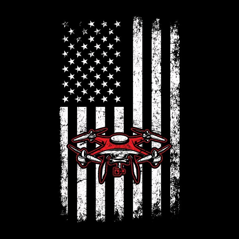 Funny Drone Pilot American Flag Flying Funny RC Qu