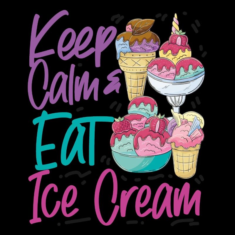 Cornet de crème glacée Restez calme et mangez de la glace