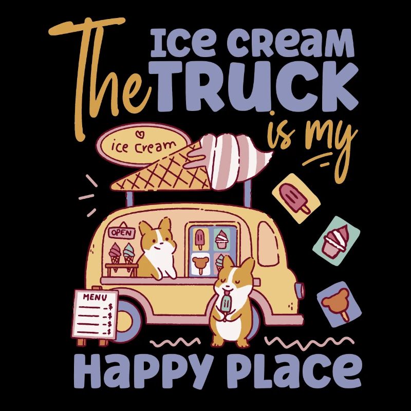 Cornet de crème glacée Le camion de crème glacée