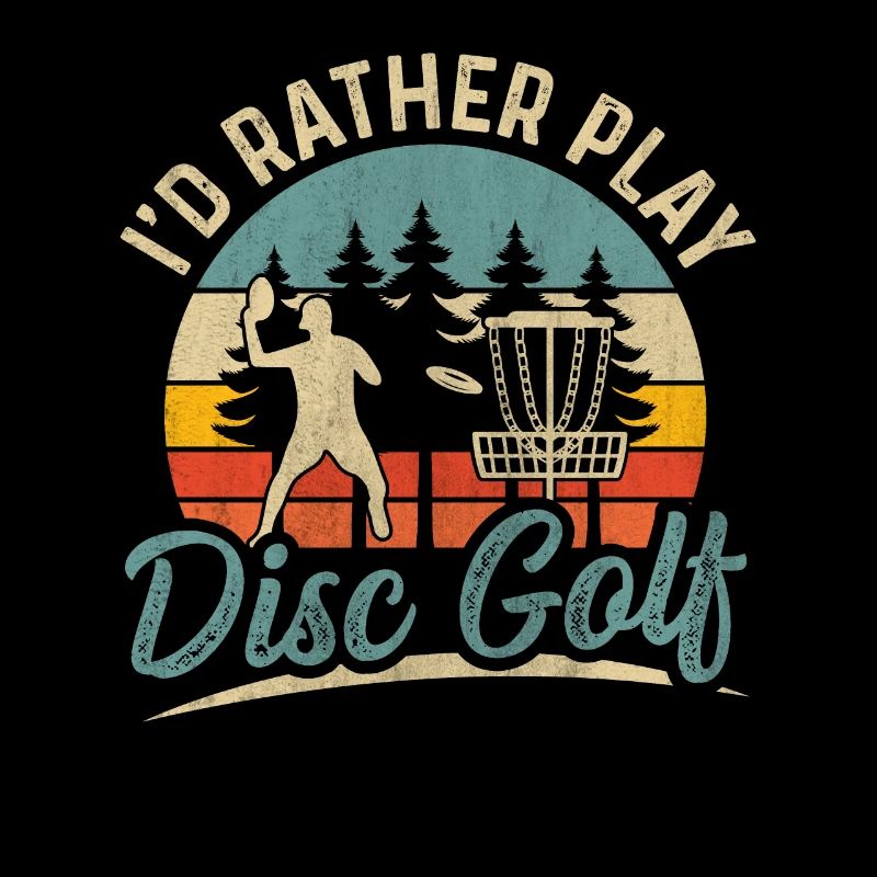 Retro Sunset Je préfère jouer au Disc Golf